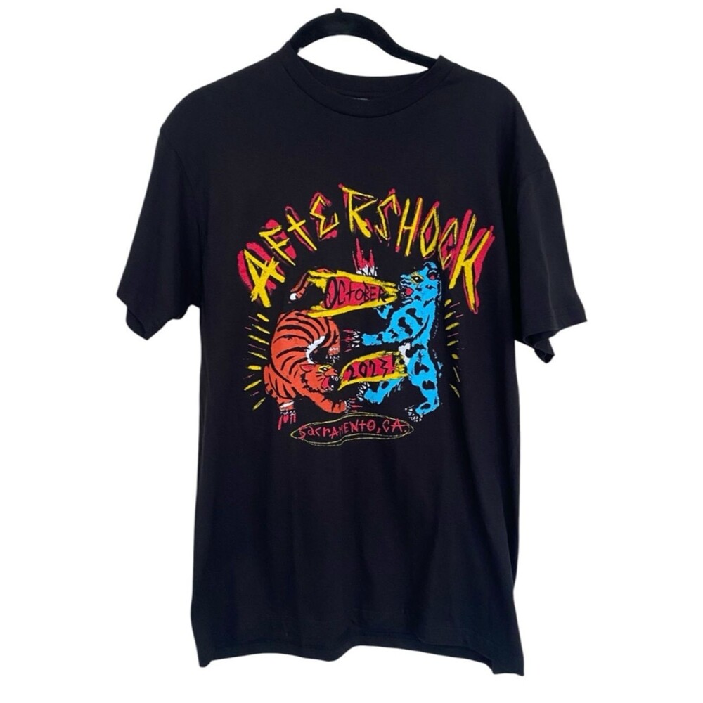 Aftershock Festival 2023 Official Concert Tee Medium Black Graphic Tigers